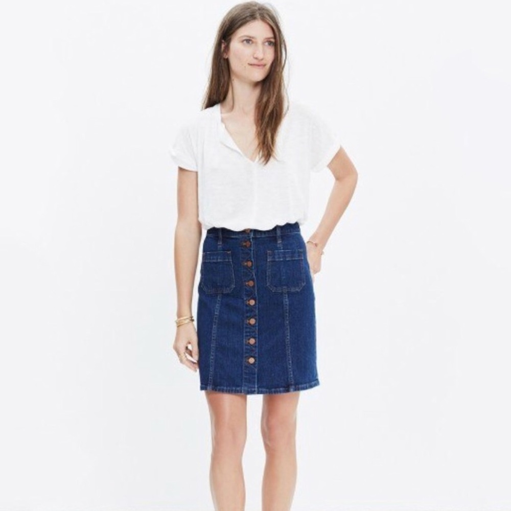 Madewell Denim Button Front Skirt